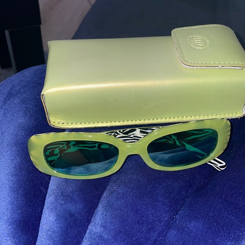 Crap Eyewear Green Zebra Sunglasses like new !